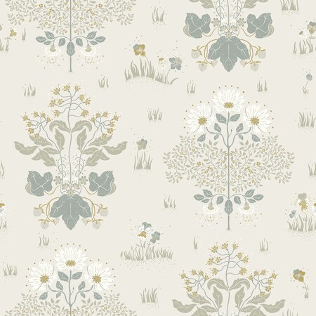 Manhattan Comfort Louisville Elda Light Blue Delicate Daises 33 ft L X 209 in W Wallpaper BR4080-83131